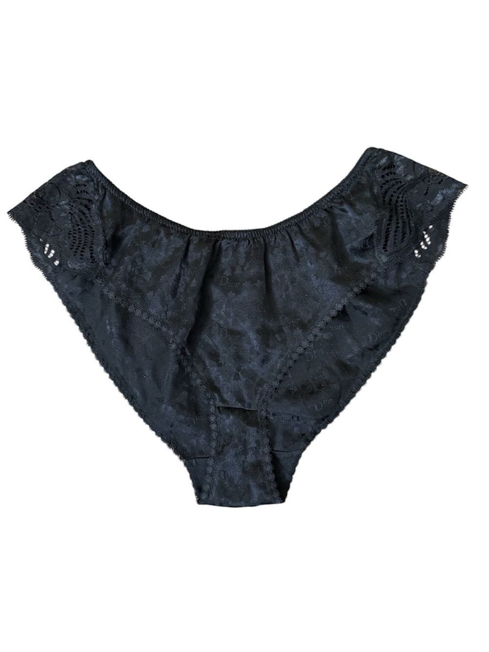 CHRISTIAN DIOR Intimates black lace trim panties, size M, never worn, NWOT